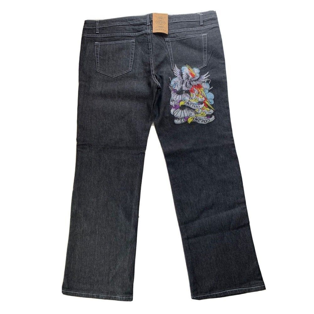 Embroidered Rhinestone Eagle Jafari Jeans for Women Urban Hip Hop Size 21 22